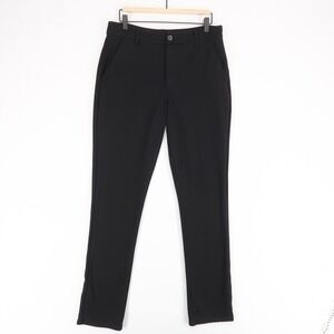 True Classic Comfort Knit Chino Pants Mens 32 Black Stretch Slim Fit Flat Front